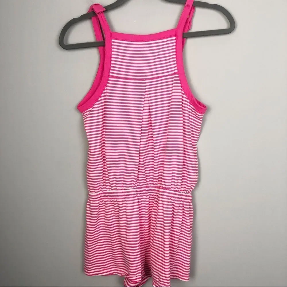 KATE SPADE NEW YORK | Pink & White Striped Romper Bow Shoulder Women’s Size XS